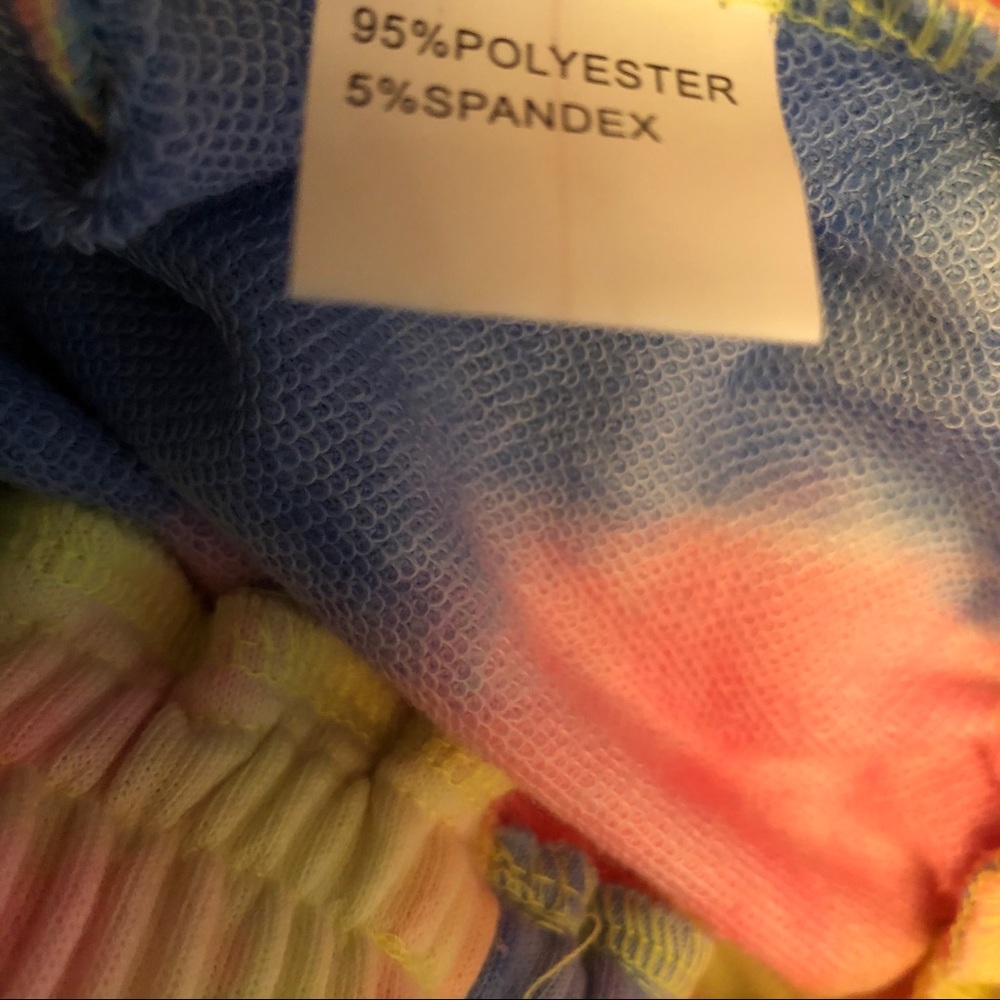 Neon pink yellow blue Tie dye joggers sweatpants - Picture 11 of 16